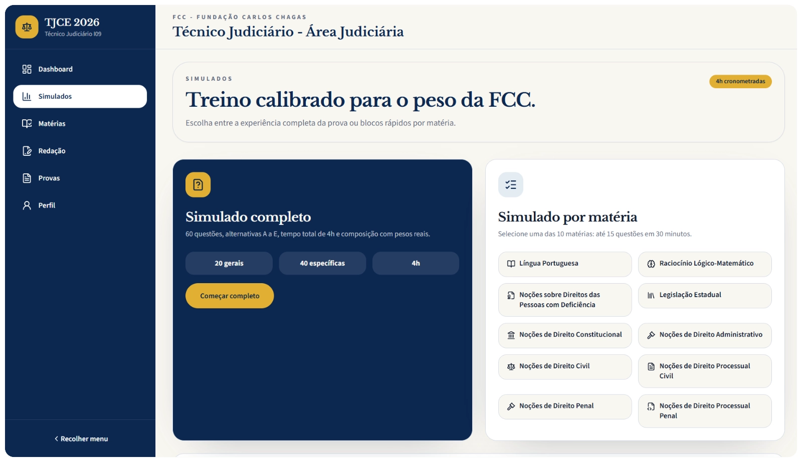 Mockup da plataforma TJCE 2026 em desktop e celular
